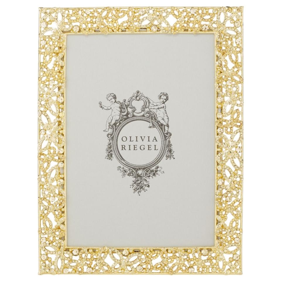 Gold Papillon with Jonquil Crystals 5" x 7" Frame